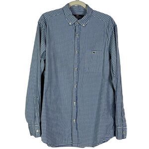 Vineyard Vines Classic Fit Tucker Shirt Long Sleeve Blue Gingham Cotton/Spandex